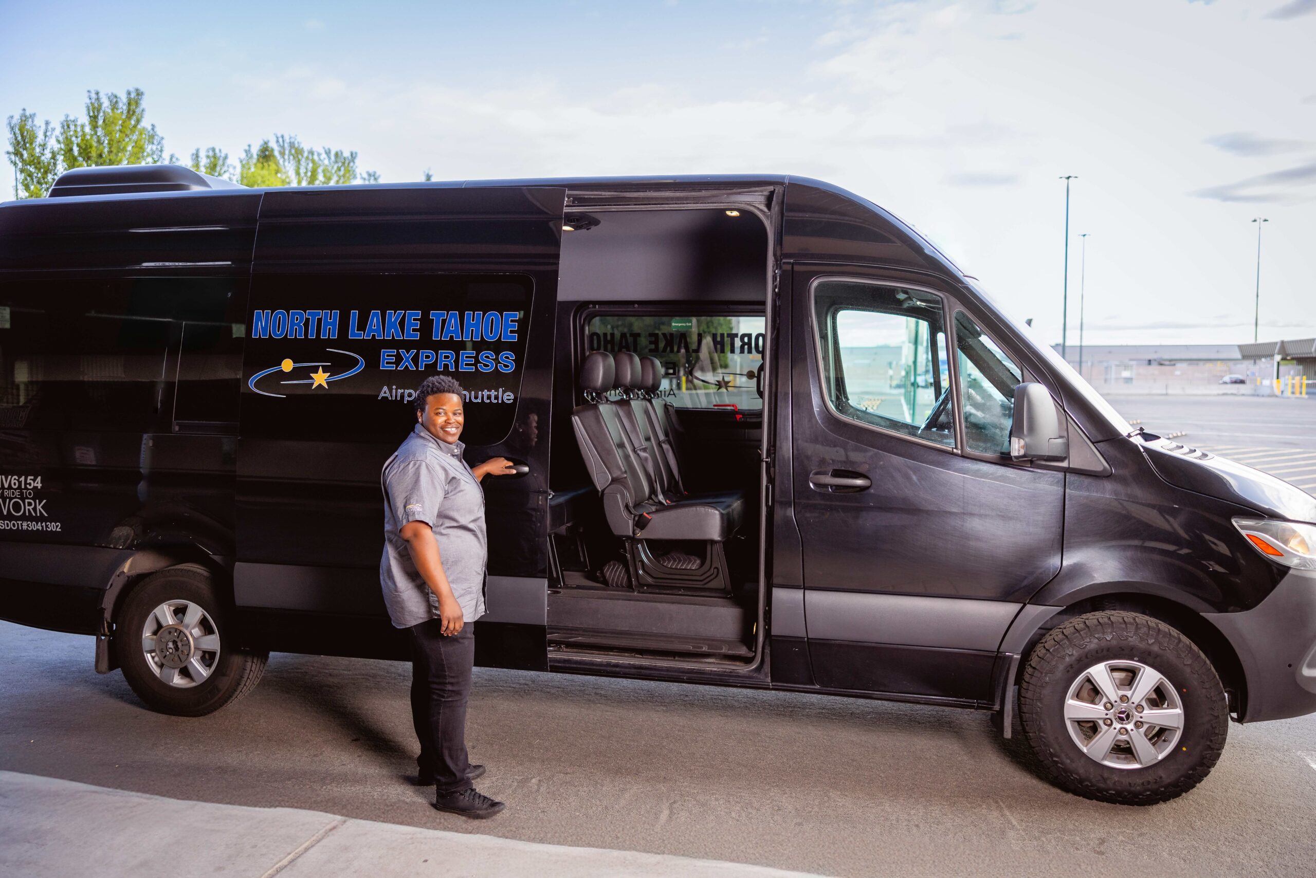 Airport shuttle and driver
